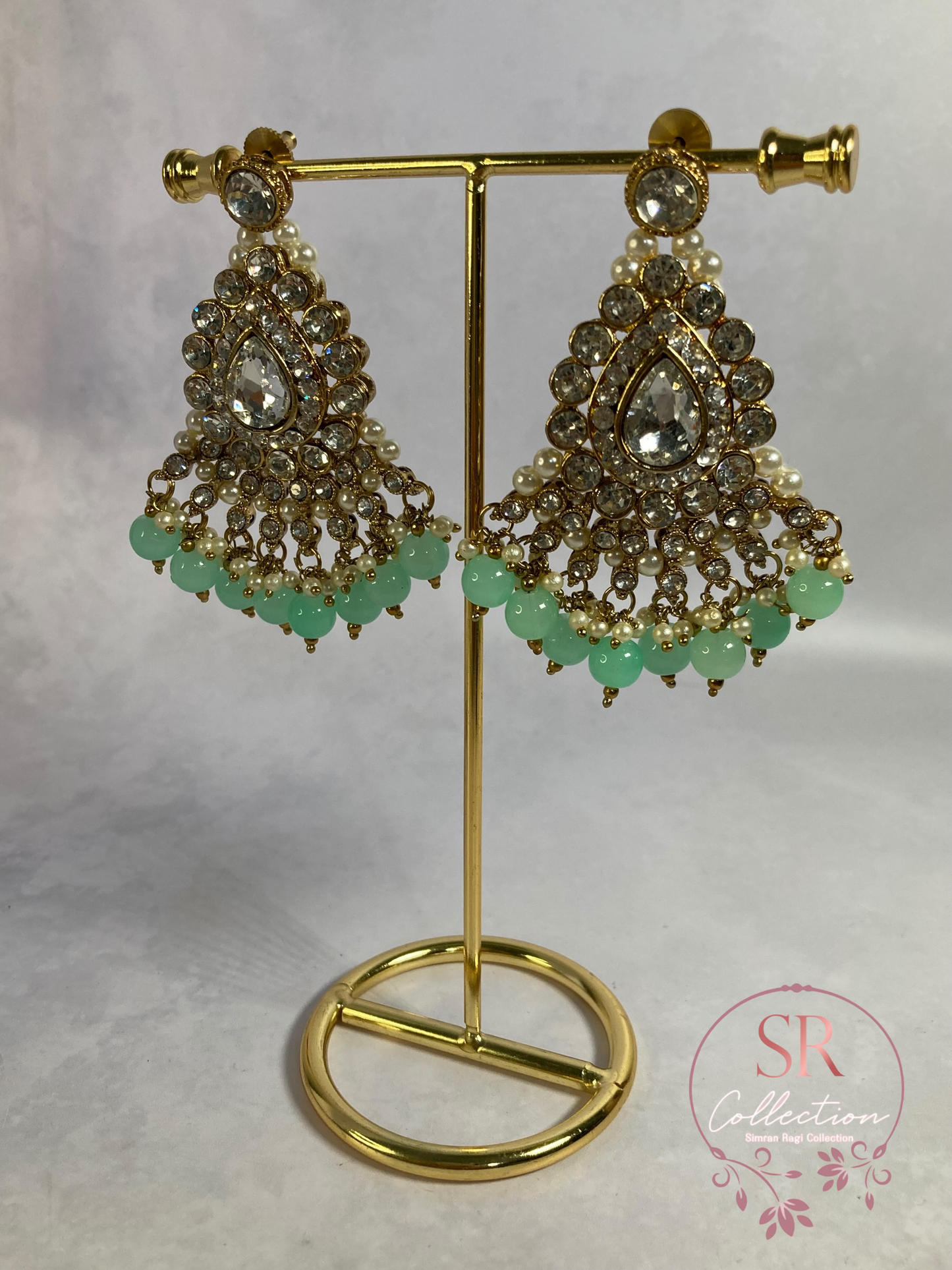 Naaz Gold Plated Meenakari And Pearl Set (ST176) Mint