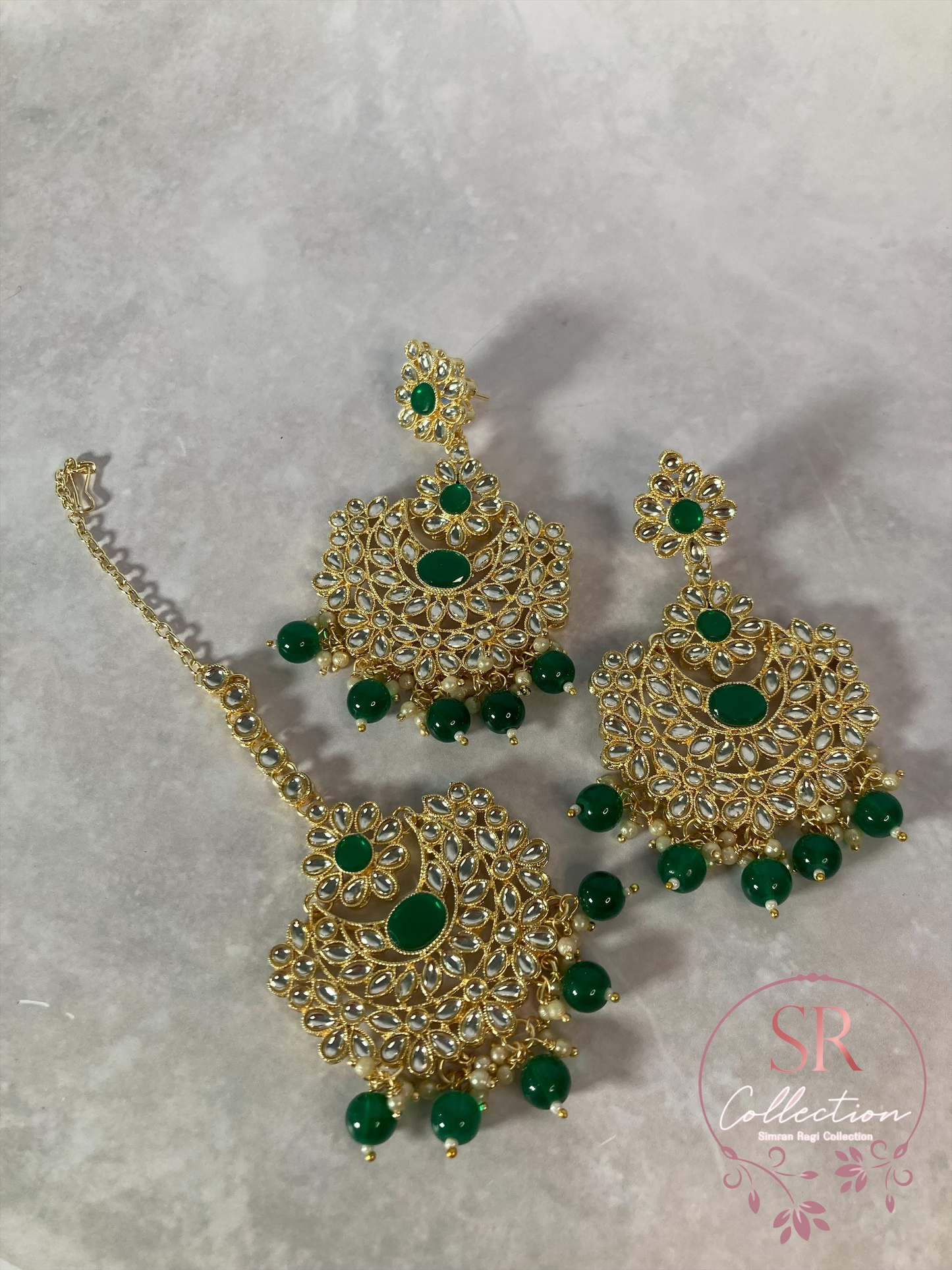 Maharani Gold Plated Kundan Choker Set (ST222) Emerald