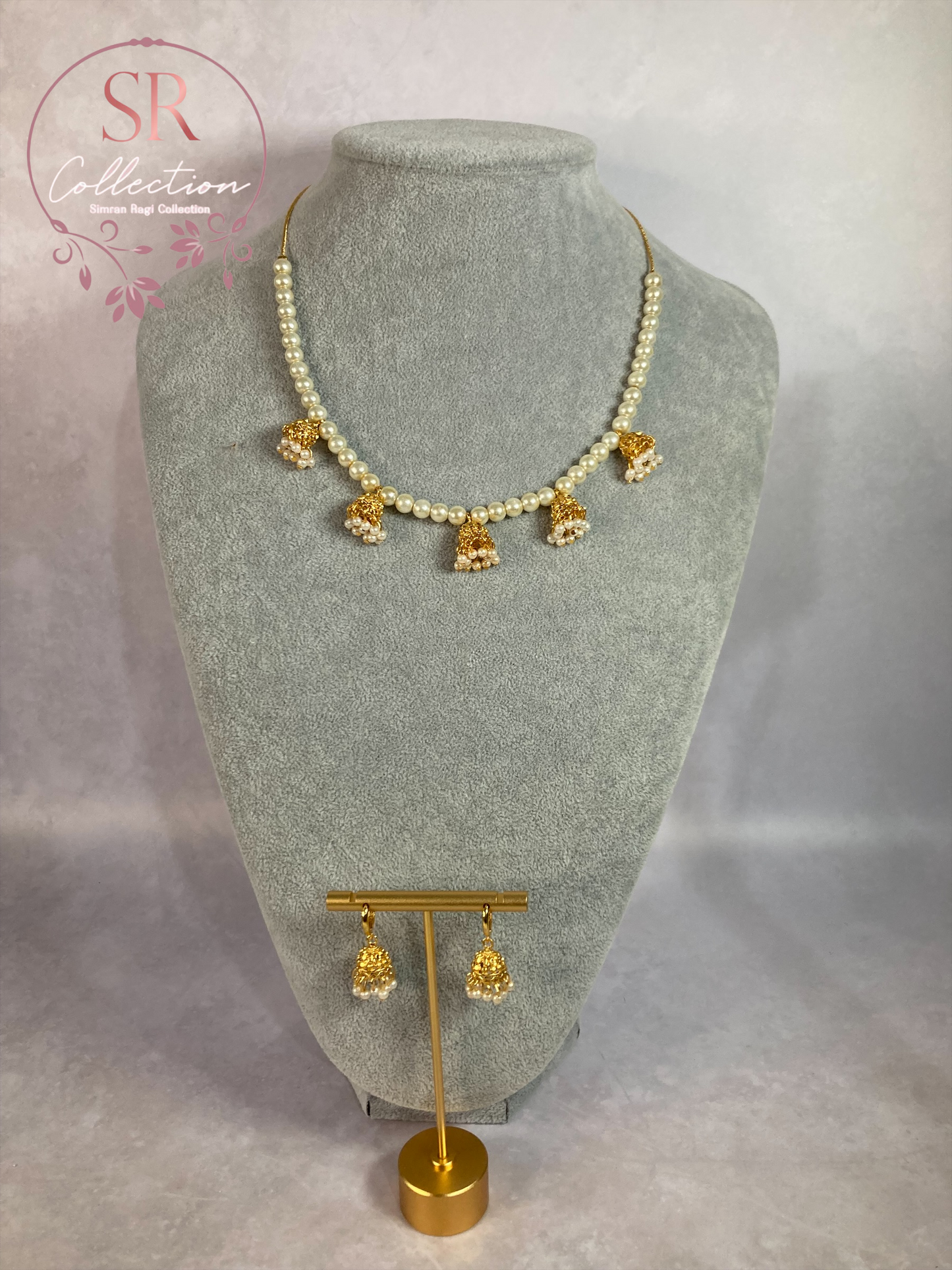 Frida Pearl Choker Necklace Set (ST160)