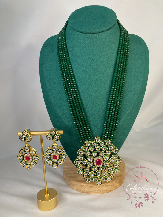 Neetu Long Mala Necklace (ST127) Emerald