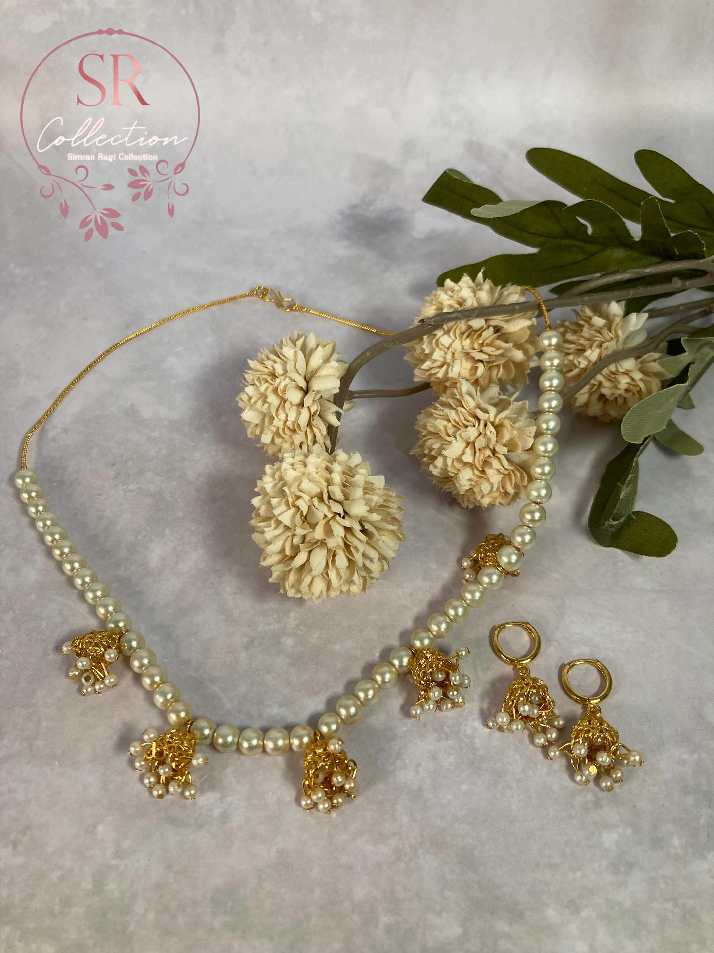 Frida Pearl Choker Necklace Set (ST160)