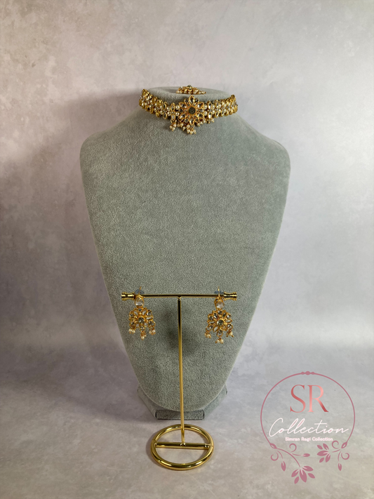 Arohi Gold Plated And Kundan Choker Set (ST170) Silver