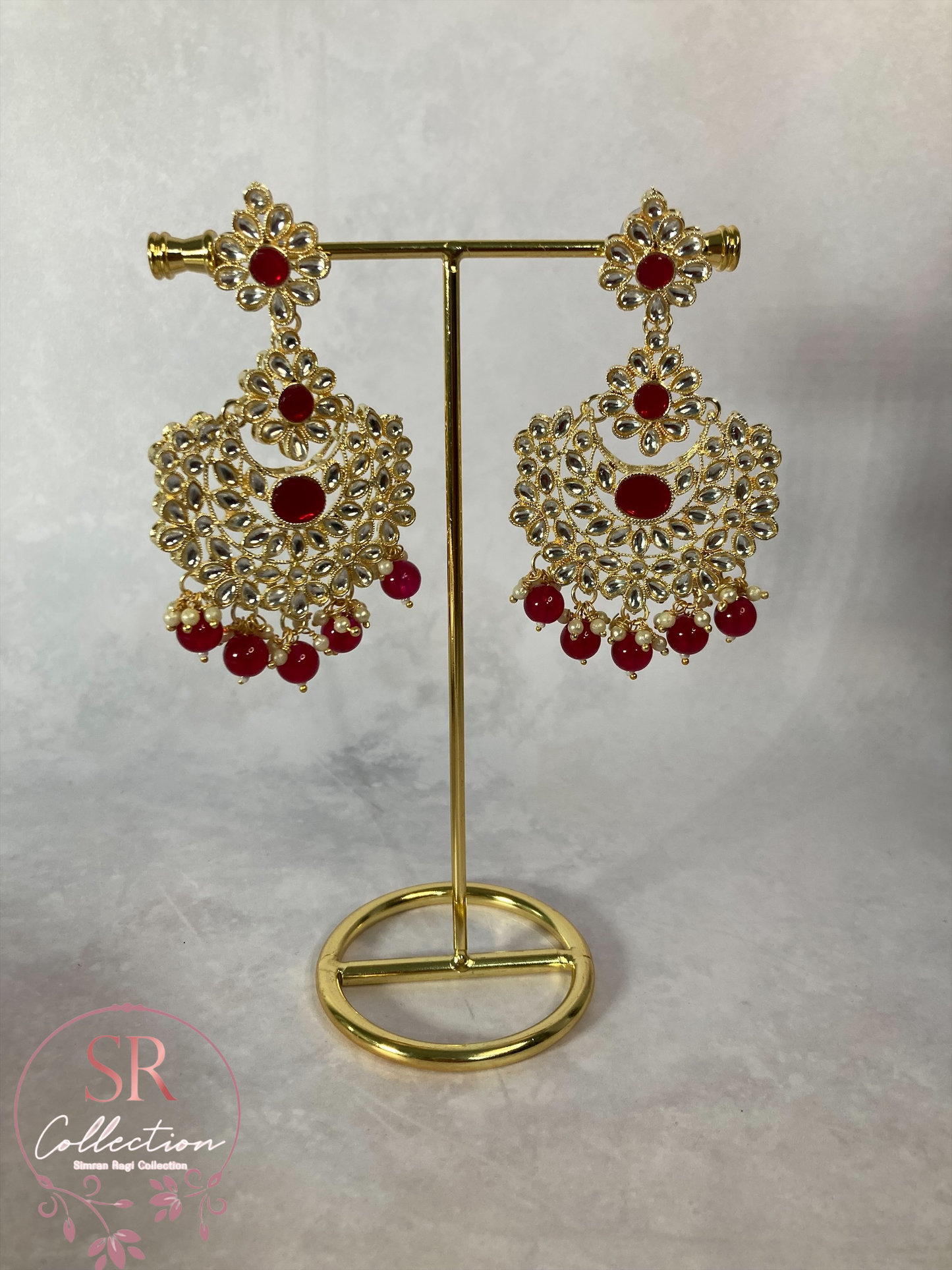 Maharani Gold Plated Kundan Set (ST222) Maroon