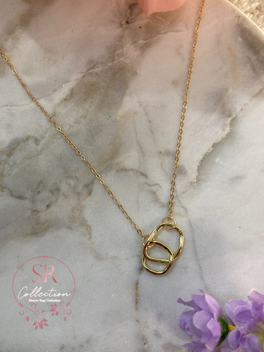 Double Circle Linked Necklace (ST213)