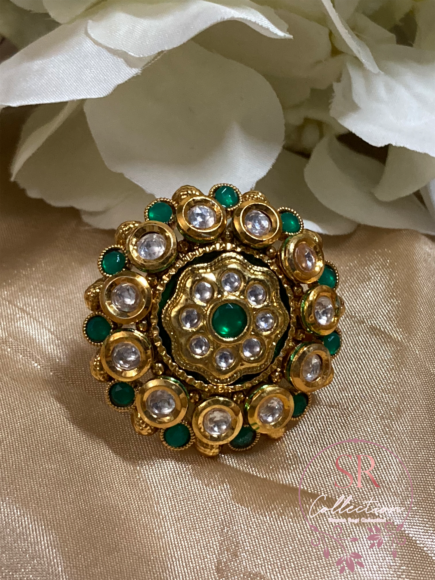 Rewa Classic Antique Ring (ST007) Green