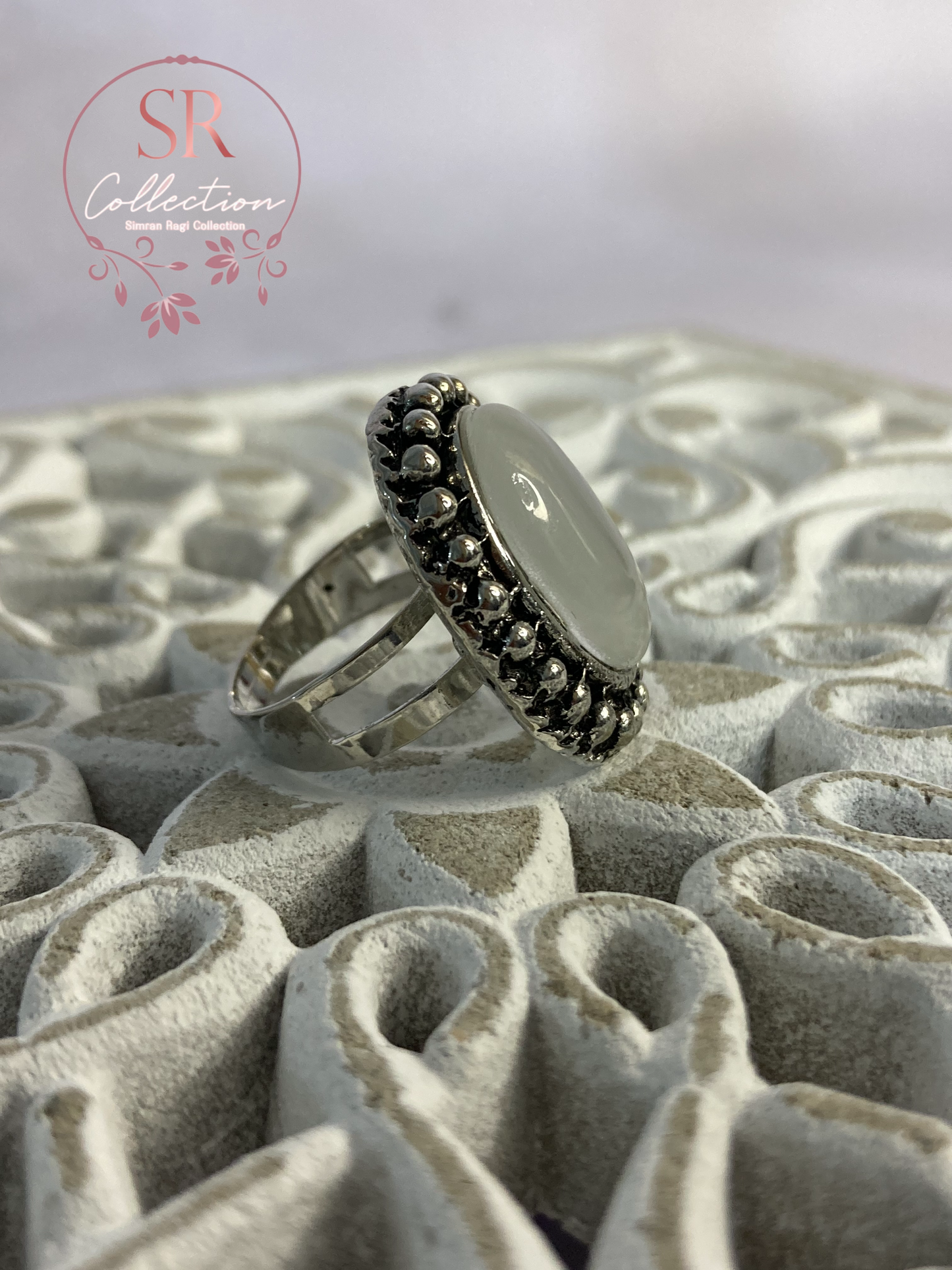 Bibi Oxidised Ring (ST093) White